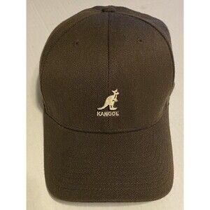Kangol Logo Brown Wool FlexFit Mens S/M Hat (approx size 7) GUC